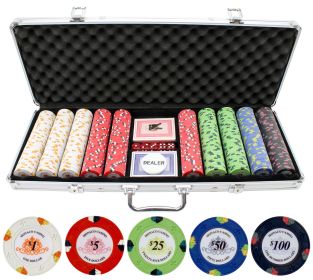 13.5g 500pc Monaco Casino Clay Poker Chips Set