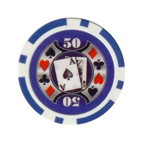 25pc Big Slick 11.5g Poker Chips (10 colors)-Blue (50)