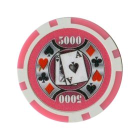 25pc Big Slick 11.5g Poker Chips (10 colors)-Pink (5000)