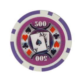 25pc Big Slick 11.5g Poker Chips (10 colors)-Purple (500)