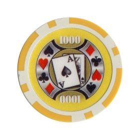 25pc Big Slick 11.5g Poker Chips (10 colors)-Yellow (1000)