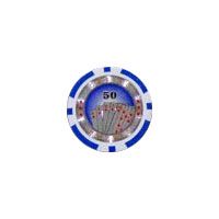 25pc 13.5g Casino Royale Clay Poker Chips w/ Laser Effects (10 colors)-Blue (50)