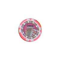 25pc 13.5g Casino Royale Clay Poker Chips w/ Laser Effects (10 colors)-Pink (5000)