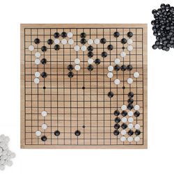 Game of Go Set with Wooden Board and Complete Set of Stones