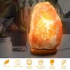 Salt Lamp Crystal Rock Salt Lamp with Dimmer Switch Hand Carved Table Lamps Night Light with Wood Base