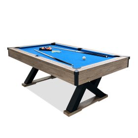 84"Billiard Table with Rustic Blond FinishK-Shaped Legs and Royal Blue Cloth