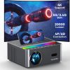 Projector with WiFi and Bluetooth, Portable Projector 4K Support, 500 ANSI 20000L, Touch Screen, Auto Vertical Keystone & 4P/6D, VACASSO Outdoor Movie