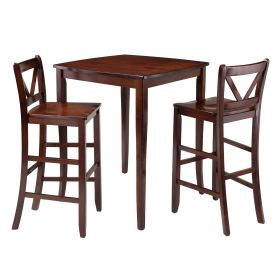 Inglewood 3-Pc High Table with 2 Bar V-Back Stools