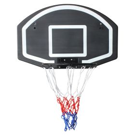 Wall-mounted basketball hoop, 28.5 x 18 inches shatterproof back, folding hoop, durable hoop and all-weather mesh for indoor and outdoor use