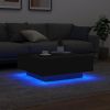 Coffee Table with LED Lights Black 31.5"x31.5"x12.2"