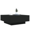 Coffee Table with LED Lights Black 31.5"x31.5"x12.2"