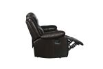 Global United Transitional Leather-Air Reclining Loveseat