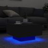 Coffee Table with LED Lights Black 21.7"x21.7"x12.2"