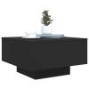 Coffee Table with LED Lights Black 21.7"x21.7"x12.2"