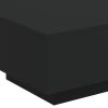 Coffee Table with LED Lights Black 21.7"x21.7"x12.2"