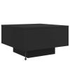 Coffee Table with LED Lights Black 21.7"x21.7"x12.2"