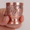 Vintage Brass White Wine Cup Embossed Spirits Cup Mini Goblet One Shot Glass Chinese Wedding Love Shot Cup