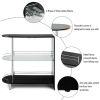 2-holder Bar Table with Tempered Glass Shelf