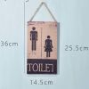 Retro Restroom Wooden Hanging Plaque Sign Cafe Toilet Wall Decoration Hanging Sign