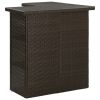 Corner Bar Table Brown 39.4"x19.7"x41.3" Poly Rattan