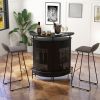 4-Tier Liquor Bar Table with 3 Glass Holders and Storage Shelves