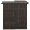 Corner Bar Table Brown 39.4"x19.7"x41.3" Poly Rattan