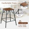 5 Pieces Bar Table Set with 4 Counter Height Backless Stools