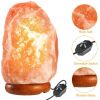 Salt Lamp Crystal Rock Salt Lamp with Dimmer Switch Hand Carved Table Lamps Night Light with Wood Base