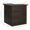 Corner Bar Table Brown 39.4"x19.7"x41.3" Poly Rattan