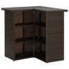 Corner Bar Table Brown 39.4"x19.7"x41.3" Poly Rattan