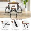 5 Pieces Bar Table Set with 4 Counter Height Backless Stools