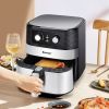 1700W 5.3 QT Electric Hot Air Fryer with Stainless steel and Non-Stick Fry Basket