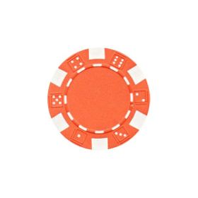 25pc 11.5g Dice Poker Chips (10 colors)-Orange