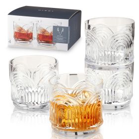 Deco Beau Crystal Lowball Tumblers Viski