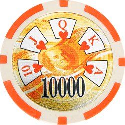 25pc 13.5g High Roller Clay Poker Chips w/ Laser Effects (10 colors)-Orange (10000)