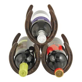 Horseshoe 3 Bottle Metal Wine Rack by Foster & Rye