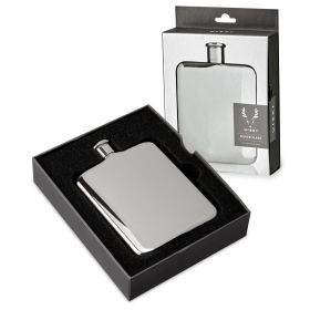 Harrison Stainless Steel Flask in Silver Viski