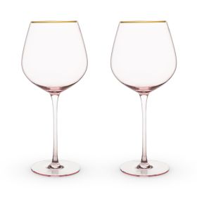 Rose Crystal Red Wine Glass Set by Twine