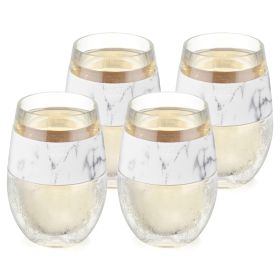 Wine FREEZE Cooling Cup in Marble Set of 4 by HOST