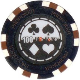 25pc 13.5g Pro Poker Clay Poker Chips (9 colors)-Black (100)