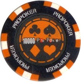 25pc 13.5g Pro Poker Clay Poker Chips (9 colors)-Orange (10000)