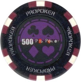 25pc 13.5g Pro Poker Clay Poker Chips (9 colors)-Purple (500)