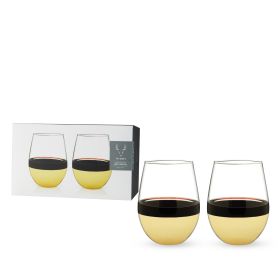 Belmont Dipped Wine Tumblers in Gold Viski