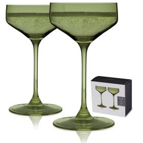 Reserve Nouveau Crystal Coupes in Sage Viski