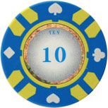 25pc 13.5g Stripe Suited V2 Clay Poker Chips (10 colors)-Light Blue (10)