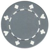 25pc 11.5g Suited Poker Chips (10 colors)-Gray