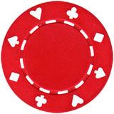 25pc 11.5g Suited Poker Chips (10 colors)-Red