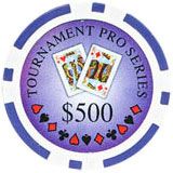 25pc 11.5g  Tournament Series Poker Chips (10 colors)-Purple ($500)