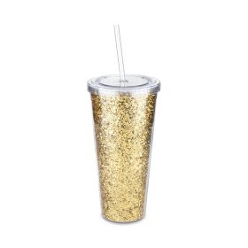 Glam Double Walled Glitter Tumbler Blush