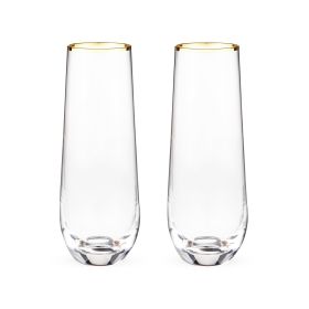 Gilded Stemless Champagne Flute Set by Twine